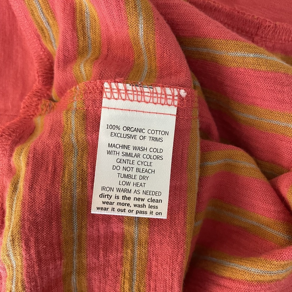 NWT Toad & Co Organic Cotton Hibiscus Striped Slub Tee Size S Cap Sleeve Outdoor - Picture 7 of 9